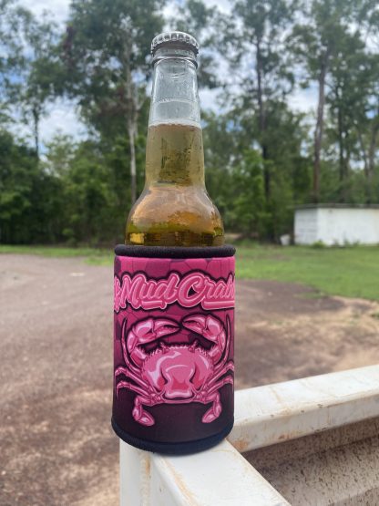 "Gulf Mud Crabbers" PINK Stubby Holder - Image 3