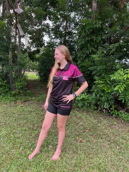 "Gulf Mud Crabbers" Polo (Pink - Short Sleeve) - Image 7