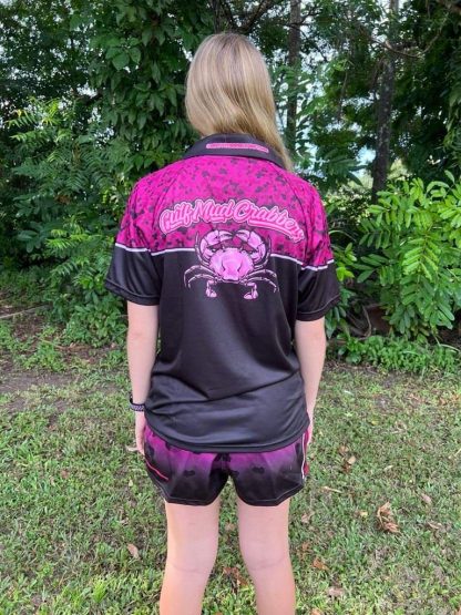 "Gulf Mud Crabbers" Polo (Pink - Short Sleeve) - Image 3
