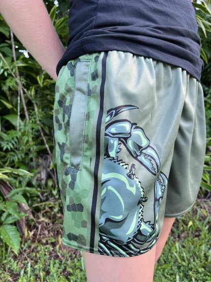 "Gulf Mud Crabbers" Footy Shorts (Green) - Image 7