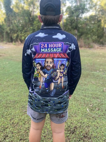 "24 Hour Massage" Fishing Shirt (The Mad Mullet) - Image 6